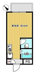 アースビル 1Kの間取図画像