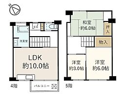 松が丘住宅10号棟 3LDKの間取図画像
