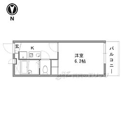 レオパレスブルーファン 1Kの間取図画像