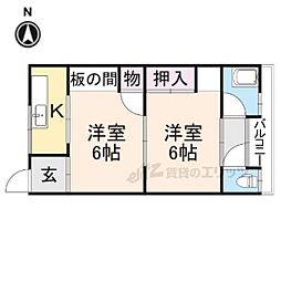高宮マンション 2Kの間取図画像