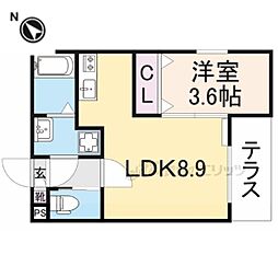 グレイスキューブ 1LDKの間取図画像