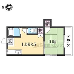 メーベルハイツ 1LDKの間取図画像