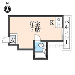 ハマンション伊加賀 ワンルームの間取図画像
