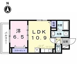 ラ・ヴィータ 南門真III 1LDKの間取図画像