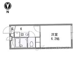 レオパレスグレイス2 1Kの間取図画像