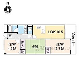 長楽ビル 3LDKの間取図画像