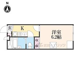 レオパレスエステート 1Kの間取図画像