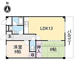 ネストクレール 2LDKの間取図画像