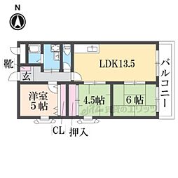 コスモス・ハイツ 3LDKの間取図画像