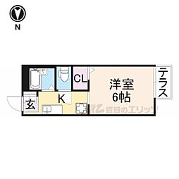 メゾネット香南 1Kの間取図画像