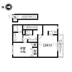 ヴェヌスタ郡津 1LDKの間取図画像
