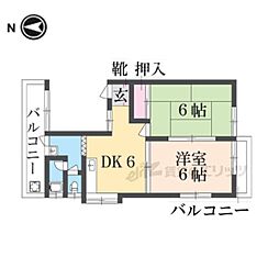 ロイヤルハイムパート8 2DKの間取図画像
