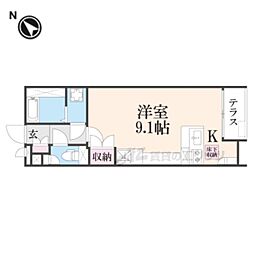 レオネクスト稲田 ワンルームの間取図画像