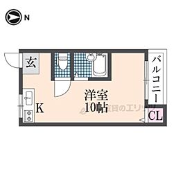 シャンテー天の川 ワンルームの間取図画像