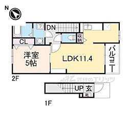 ユーアイ・ハイツ池田2 1LDKの間取図画像