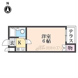 Mebius寝屋川ResidenceEast 1Kの間取図画像