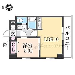 M'PLAZA香里壱番館 1LDKの間取図画像