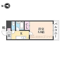 プリムローズ 1Kの間取図画像