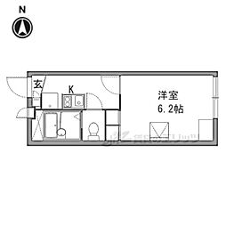レオパレスヒカリ 1Kの間取図画像