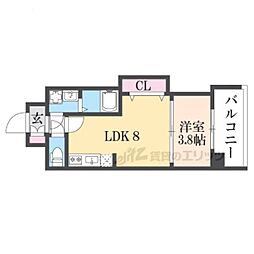 シェリロ香里園 1LDKの間取図画像