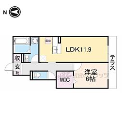 フォンティーヌ 1LDKの間取図画像