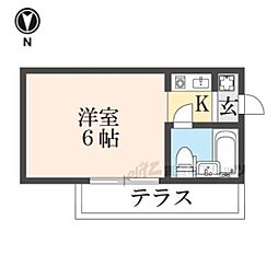 プレアール星田 ワンルームの間取図画像
