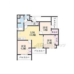 ラモーナ雁屋西町 3LDKの間取図画像