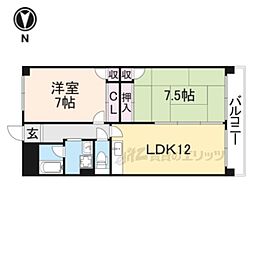 アメニティアルファー館 2LDKの間取図画像