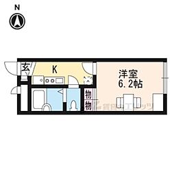 レオパレスasahimachi 1Kの間取図画像