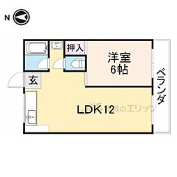 山本マンション 1LDKの間取図画像
