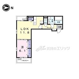ロン・ボヌール弁天池公園1 1LDKの間取図画像