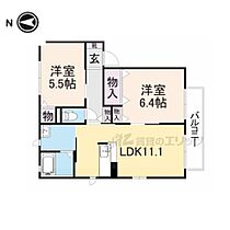 奈良県高市郡高取町大字観覚寺（賃貸アパート2LDK・2階・54.07㎡） その1