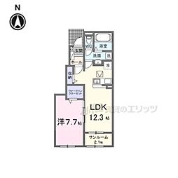 ライラック 1LDKの間取図画像
