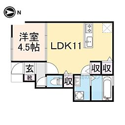 プチメゾン有井 1LDKの間取図画像