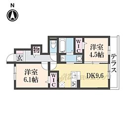 アークB棟 2DKの間取図画像