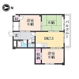 CITYROYAL高田市駅 3DKの間取図画像