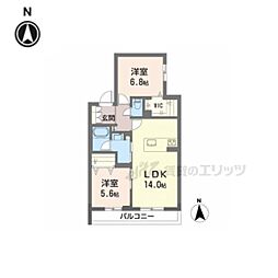 シャーメゾンラフォレ 2LDKの間取図画像