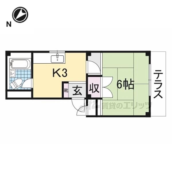 第2パークサイドハイツ 101｜大阪府寝屋川市池田北町(賃貸アパート1K・1階・24.42㎡)の写真 その2