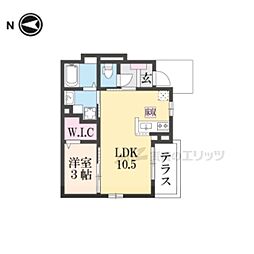 ジェルメ八木 1LDKの間取図画像