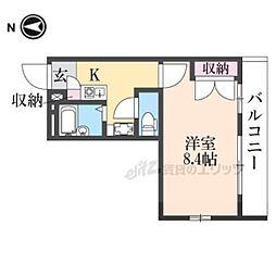 レオパレスゴールドレジデンス大陽弐番館 1Kの間取図画像
