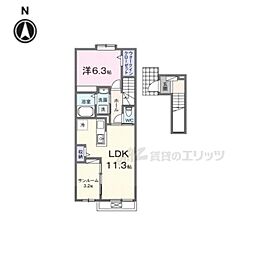 ファインビレA 1LDKの間取図画像