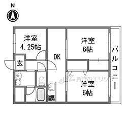 メゾン東中 3DKの間取図画像