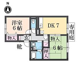グリーンコート2 2DKの間取図画像