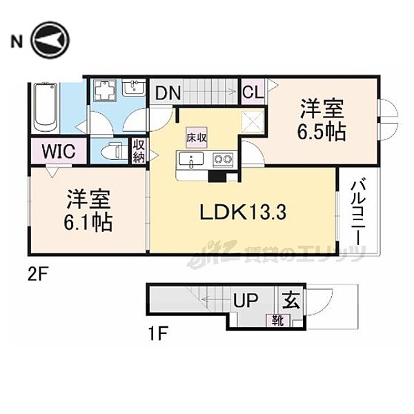 プロムナード　メゾン　Ｋ 202｜奈良県磯城郡田原本町大字松本(賃貸アパート2LDK・2階・59.58㎡)の写真 その2