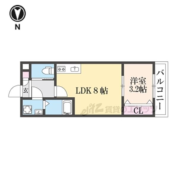 ジーメゾン大和郡山小泉 202｜奈良県大和郡山市小泉町(賃貸アパート1LDK・2階・27.88㎡)の写真 その2