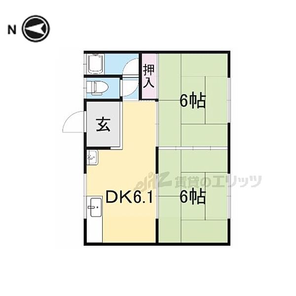 奈良県大和郡山市城北町(賃貸アパート2DK・2階・39.74㎡)の写真 その2