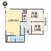 奈良県奈良市宝来４丁目（賃貸アパート2LDK・1階・47.00㎡） その2