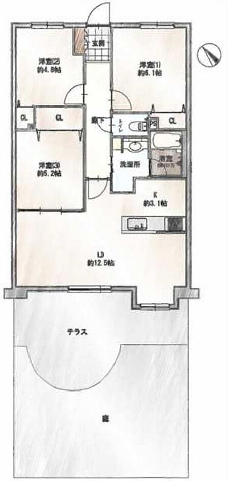 リノベーション後の間取りは3LDKですが、一部屋はリビングと繋げることも可能です☆