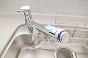 一つの蛇口で原水・シャワー・浄水を切り替えられる、浄水器。