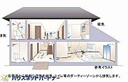 家の空気が入れ替わるよう、ファンなどの器械を使って2時間に1回計画換気。24時間、常に新鮮な空気を維持するためのシステムです。